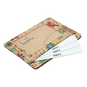 Boshiho Customized Logo <b>RFID</b> Blocking Slim Card Holder Bifold Vegan Cork Card Holder Eco Friendly <b>Wallet</b> for Women - Product Image 5