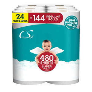 Papel higiénico disuelto con logotipo personalizado al por mayor, papel higiénico de 3 diseños, papel higiénico para baño, pulpa de madera virgen - Product Image 1