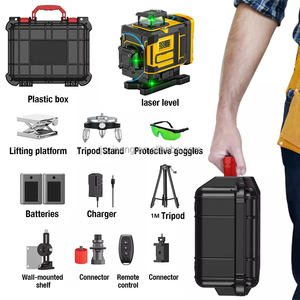 Niveau laser auto-nivelant industriel et DIY pour la construction, 3 lignes croisées de 16 mm, portée 520 mm, réglable, précis, vert, kit électrique - Product Image 2