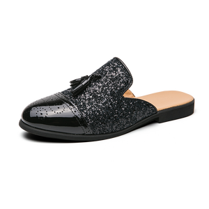 Nouveaux modèles mocassins tabi tendance pour femmes <span class=keywords><strong>mules</strong></span> plates à paillettes brillantes chaussures grande taille <span class=keywords><strong>47</strong></span> chaussures de fête pour hommes bout pointu marque célèbre - Product Image 2