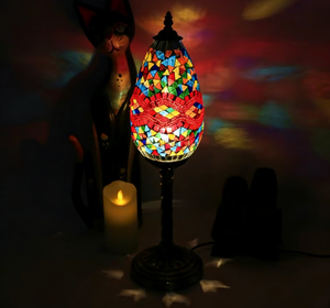 Tokin-<strong>lighting</strong> (TL1001) Handmade Mosaic Art Turkish LED &amp; Fluorescent Iron <strong>Table</strong> Lamp with E14 Base AC Powered - Product Image 2