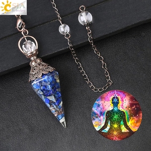 CSJA 7 chakra reiki Cristaux de pierre de guérison naturelle pendule radiesthesie pendulo <span class=keywords><strong>quartz</strong></span> G854 - Product Image 5