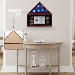 Американский военный флаг, витрина из красного дерева, массивное деревянное стекло, Ветеран Военно-воздушных сил, флаг, теневая коробка, фоторамка, сложенный флаг - Product Image 3