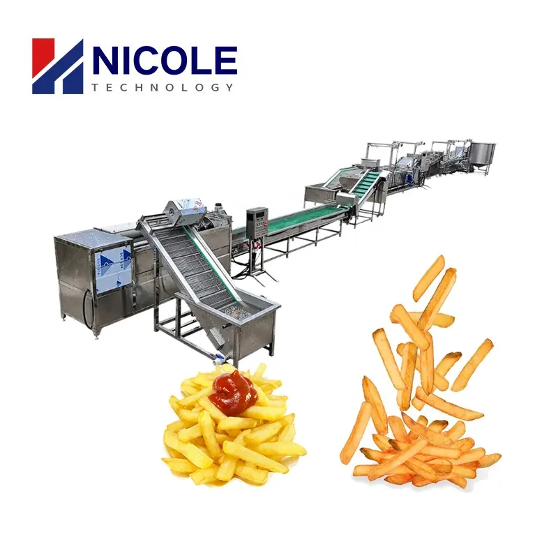 자동 감자 튀김 기계 손가락 감자 칩 생산 라인 가공 공장