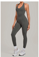 Combinaison de sport une pièce personnalisée pour femme, sans manches, col halter, tenue d'entraînement, ensemble de vêtements de sport pour femme