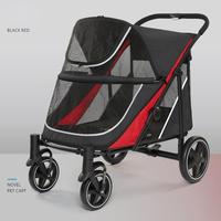 Chariot pliant robuste grande capacité pour animaux de compagnie, en tissu Oxford respirant avec maille, idéal pour le camping et les voyages en extérieur