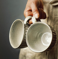 Tasse à eau avec grande bouche en grès, pour le café, en céramique, pour le petit déjeuner