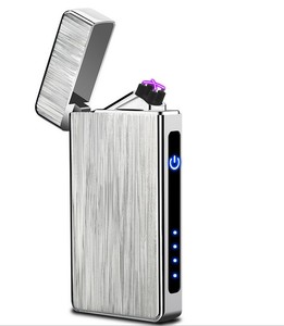 Accendino in acciaio ricaricabile USB a doppio arco elettrico Touch senza fiamma per fumare sigari o sigarette con Logo personalizzato - Product Image 5
