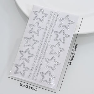 Décalcomanies pour le visage et les yeux, 1 pièce, 1 pièce, strass, pentagramme adhésif, décalcomanies pour maquillage de fête Y2K Body Decor Tattoos - Product Image 6