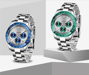 Montre sport à quartz pour homme, étanche, lumineuse, avec bracelet en acier inoxydable, cadran rond de 40 mm, largeur de bracelet de 20 mm, dernier modèle - Product Image 5