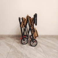 Chariot extérieur pliable avec toit et frein Chariot de camping Chariot de jardin Poussette Wagon pliant