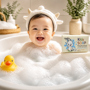 Savon en barre au lait <span class=keywords><strong>de</strong></span> chèvre naturel et au <span class=keywords><strong>sel</strong></span> marin pour enfants, exfoliant doux, nettoyant, pour peaux sensibles, hydratant et réparateur - Product Image 3