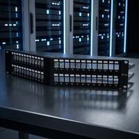 Melontel MT-4218 Cat6A 1U/2U Panneau de brassage vierge FTP 48 ports RJ45 pour câble réseau LAN