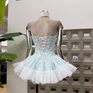 Abito Mini Senza Spalline da Donna, <span class=keywords><strong>Stile</strong></span> Impero Sexy con Stampa e Gonna <span class=keywords><strong>Retrò</strong></span>, <span class=keywords><strong>Abbigliamento</strong></span> di Alta Qualità all'Ingrosso - Product Image 3