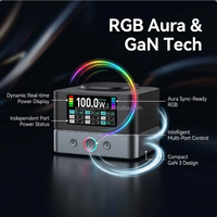Chargeur rapide GaN 140W 2026 avec affichage LED en temps réel, adaptateur multiport PD pour ordinateurs portables, tablettes et téléphones universels à charge rapide