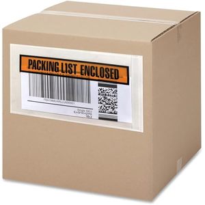 Custom <b>Logo</b> Clear Plastic Side Loading Blank Envelope Pouches for Packing List, Adhesive Shipping Label Sleeve - Product Image 2