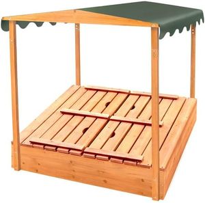 Bac à sable pour enfants en cèdre Badger Basket avec auvent, bancs, couvercle en bois convertible, protection UV, sièges intégrés, ensemble de jeu d'extérieur pour jardin - Product Image 6