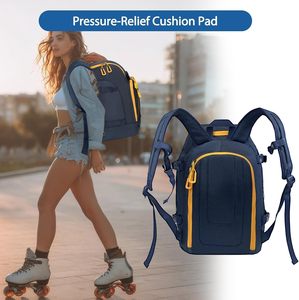 WOLT Roller Skate Bag para Mujeres Hombres, Ice Skate Bag Mochila con Top Casco Bolsillo para Roller Blade Se adapta a los zapatos hasta Us Mens - Product Image 2