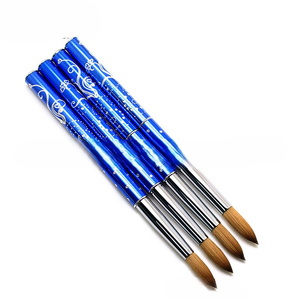 Pinceau à ongles en cristal bleu vison, taille 2 à 24, tête ronde, insertion inversée, poils synthétiques, poudre acrylique, pinceau pour nail art - Product Image 4