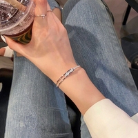 Pulsera de Plata 925 FY-SL311 para Mujer, Diseño Abierto, Estilo Nicho, de Alta Gama, Moderna, Venta al por Mayor de Fábrica