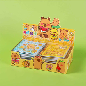 24pcs/Set Cartoon <strong>Mini</strong> <strong>Notebooks</strong> Labubu Capybara Coil <strong>Notebooks</strong> DIY Sticker Diary Book Kuromi Stationery Gifts Set