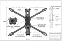 Châssis de drone en fibre de carbone 3K de 295 mm de style H, châssis de quadricoptère de course FPV à 4 axes, kit de corps de drone léger à monter soi-même