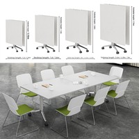 Table de conférence pliable et rétractable HYZ-225X avec roulettes, design minimaliste, bureau pour 12 personnes
