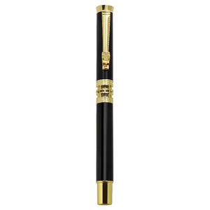 Stylo à bille à roulettes noir avec garniture dorée, clip en forme de <span class=keywords><strong>dragon</strong></span> creux, cadeaux lourds personnalisés avec logo gravé, promotionnel - Product Image 6