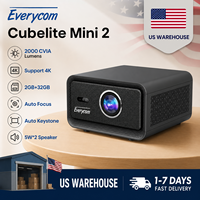 Projecteur CubeLite Mini 2 en stock aux États-Unis, 2000 lumens CVIA, 1080p natif, prend en charge la vidéo 4K, projecteur intelligent Android pour cinéma maison