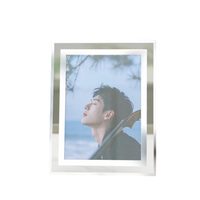 Cadre photo en verre miniature avec bordure dorée et argentée, taille personnalisée, pour photos de bébé et de famille, vente en gros directe d'usine, cadres en verre en vrac