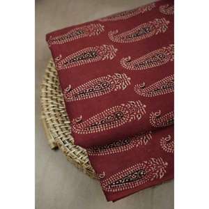 Tissu en coton Bagru à motif floral tissu imprimé bloc à la main produit en vrac - Product Image 1