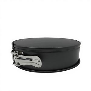 Moule à gâteau rond en acier au carbone antiadhésif de 10 pouces, avec fond amovible et étanche, idéal pour la pâtisserie - Product Image 1