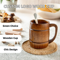 Logo personnalisé en bois massif vin saké tasse à thé décontracté restaurant lettrage pour la maison utilisation transfrontalière moderne Ziziphus Spinosa