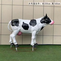 Pabrik grosir Fiberglass ukuran kehidupan patung hewan Fiberglass sapi patung patung untuk dekorasi