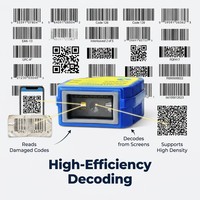 Module de lecture de codes-barres USB fixe anti-poussière en ABS avec décodage d'écran, mini lecteur de codes intégré 1MP pour armoire d'équipement, stock OEM