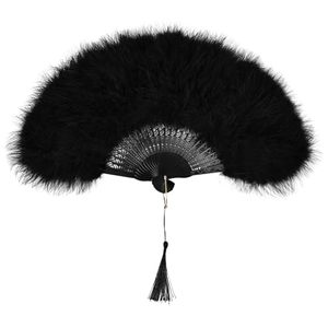 Éventail en Plumes en Gros, Élégant et Exquis, Style Vintage, Plumes de Marabout Années 20, Idéal pour Fêtes Costumées et Tea Parties - Product Image 1