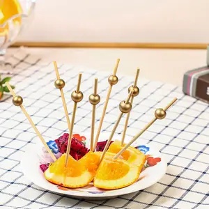 Customize Bar Tools Cocktail Decorative Bamboo Sticks Party Dessert Food Fruit Bamboo Stick