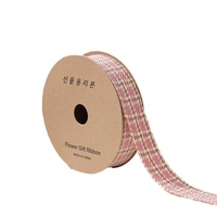 2.5cm automne et hiver bricolage accessoires de vêtement fait à la main 100% polyester arc ruban pied de poule impression motif emballage