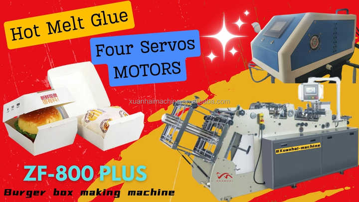 Fast Paper Lunch Food Box Making Machine Carton Box Package Making ...