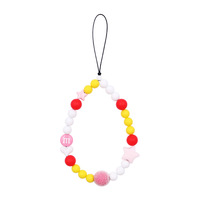 CHINFAI Nouveaux porte-clés en silicone couleur macaron avec perles, fermoirs à pression, cordons pour badges professionnels, colliers et chaînes pour lunettes