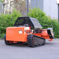 Robot Pemotong Rumput Berkualitas Tinggi dengan Remote Control dan Sekop Dorong, Dapat Menyapu Salju, Tenaga Besar, Multifungsi