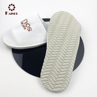 Pantoufle jetable en tissu éponge blanc avec logo