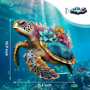 Support de vente directe d'usine personnalisation <span class=keywords><strong>tortue</strong></span> de corail enfants jouets puzzles en <span class=keywords><strong>bois</strong></span> pour le jeu en famille - Product Image 2