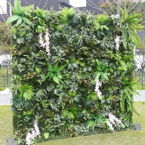 Fond de mariage de printemps Photomaton extérieur fausse toile de fond d'herbe, personnaliser 5d toile de fond 8ft mariage fleur verte panneau mural - Product Image 5