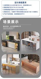 Rail coulissant télescopique linéaire robuste pour table de cuisine et de salle à manger, style îlot ouvert, avec glissière horizontale escamotable - Product Image 5