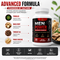 Comprimés de Maca pour Hommes – Complément Énergisant – Vente en Gros – 60 Pilules pour la Fertilité – Approvisionnement Direct Usine