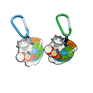 Llavero de Aleación de Zinc con Esmalte Duro, Diseño de Astronauta de Dibujos Animados, Llavero de Ganso/Paloma Adorable con Mosquetón de Aluminio - Product Image 1
