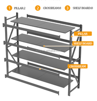 Rack de stockage multicouche en acier RD-33 # Q235 Rack à plusieurs niveaux réglable en poudre à usage moyen pour le fret lourd