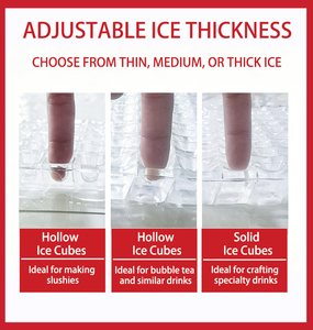 เครื่องทำน้ำแข็งอเนกประสงค์แบบตั้งโต๊ะสำหรับร้านค้า พร้อมไฟบลูไลท์ฆ่าเชื้อและระบบทำความสะอาดอัตโนมัติแบบสัมผัสเดียว เหมาะสำหรับร้านอาหารขนาดเล็กและร้านชานม - Product Image 5