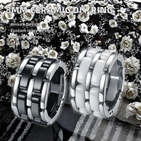 Fabrikneue 8mm Keramikring-Rohlinge mit zwei Rillen, handgefertigt, DIY-Einlage, IGI-zertifiziert, nautischer Stil, für Hochzeiten, Verlobungen, Geschenke